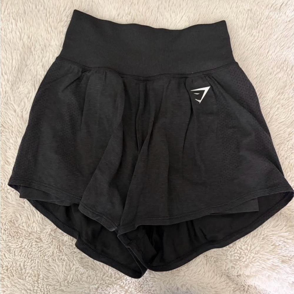 Gymshark Black High-Waist Athletic Skort Shorts